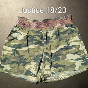 Justice Green Camouflage Women's Cargo Shorts